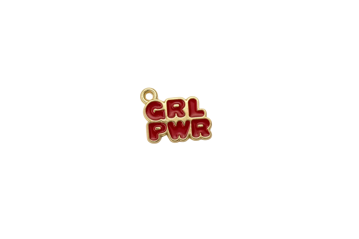 Red Hebrew script word plaque with gold outline