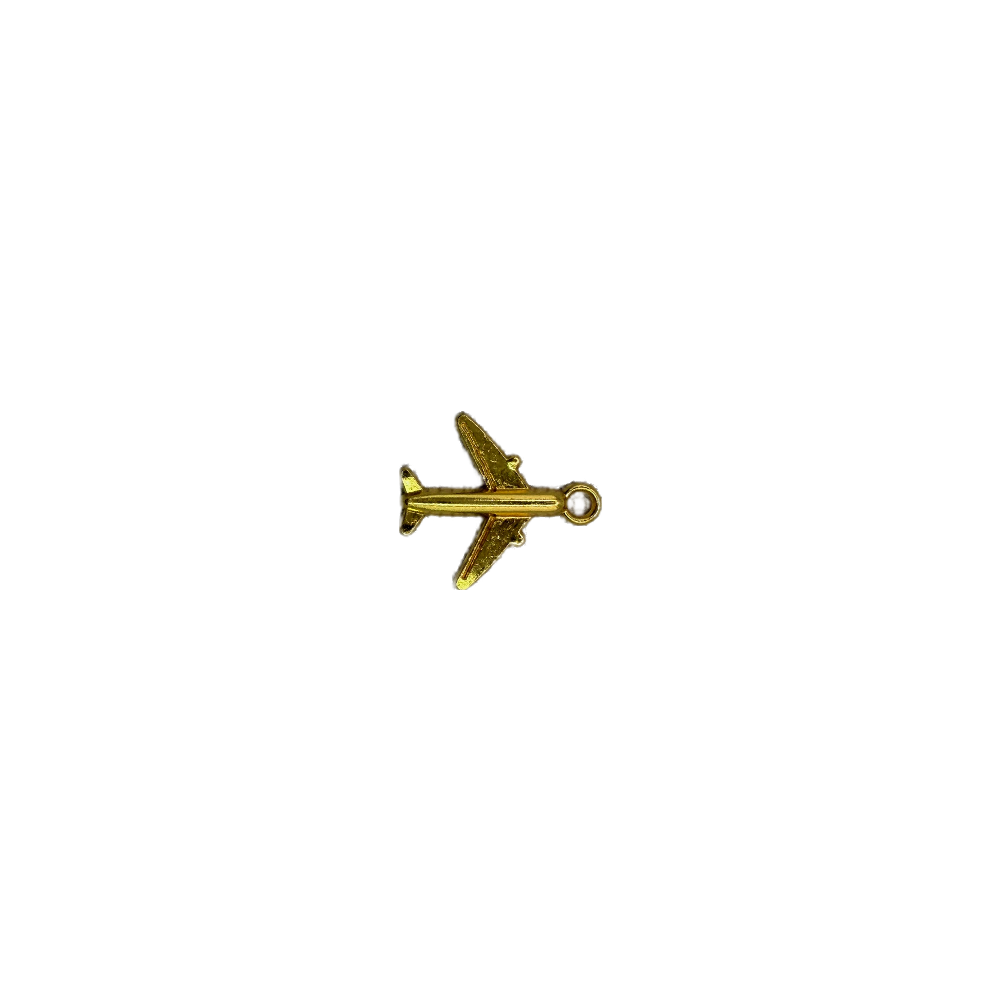 Gold airplane with clear gem accent