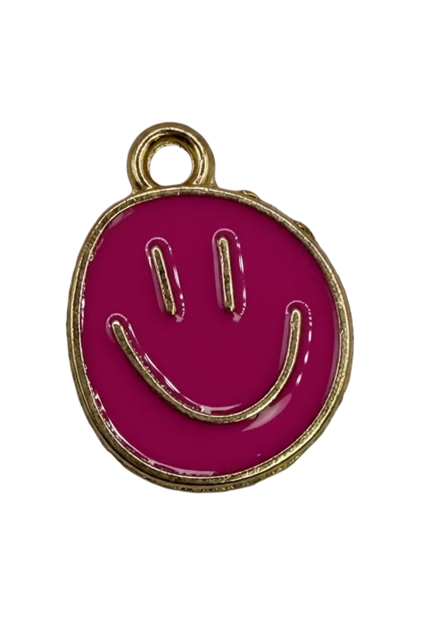 Glossy magenta round disc with gold crescent moon design and gold rim
