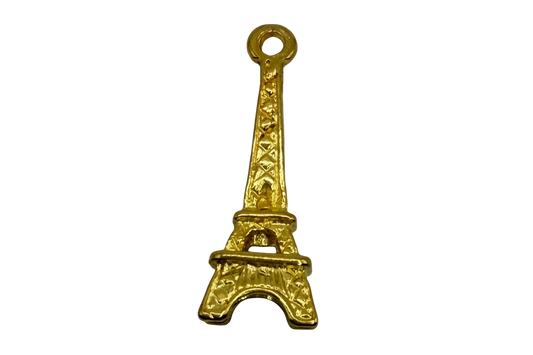 Textured gold hammer charm with etched details and antiqued finish