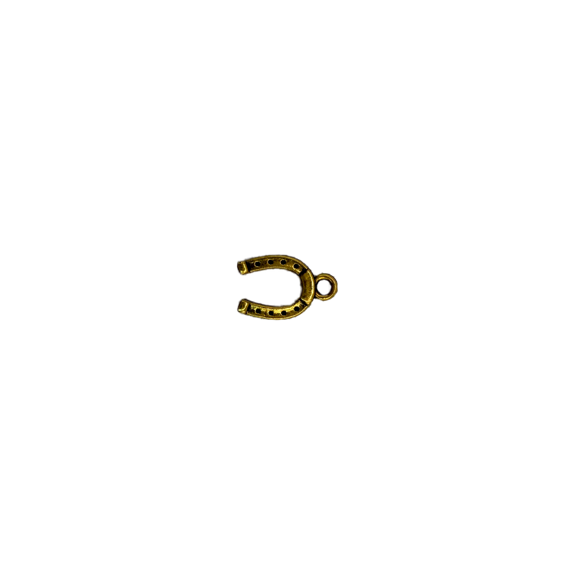 Gold horseshoe with dotted cutouts