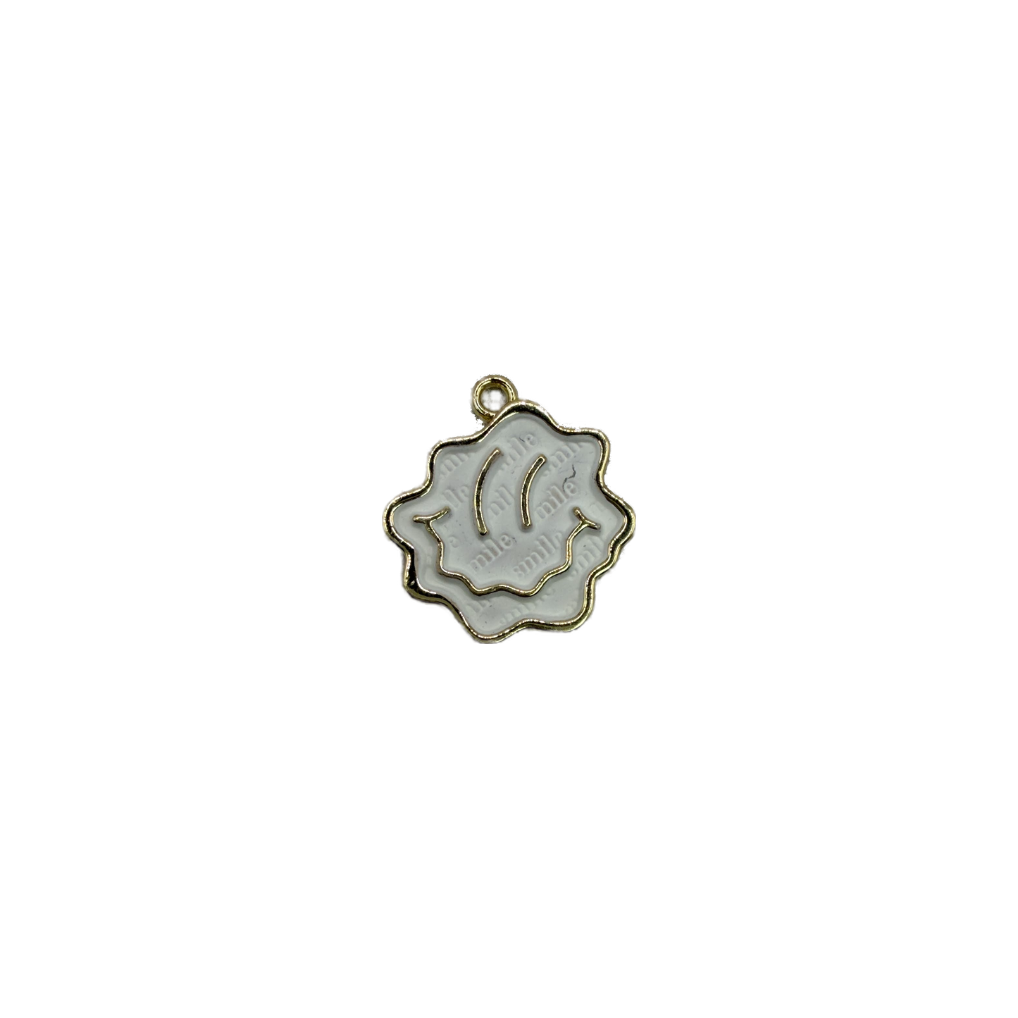 White enamel cloud face with gold outline