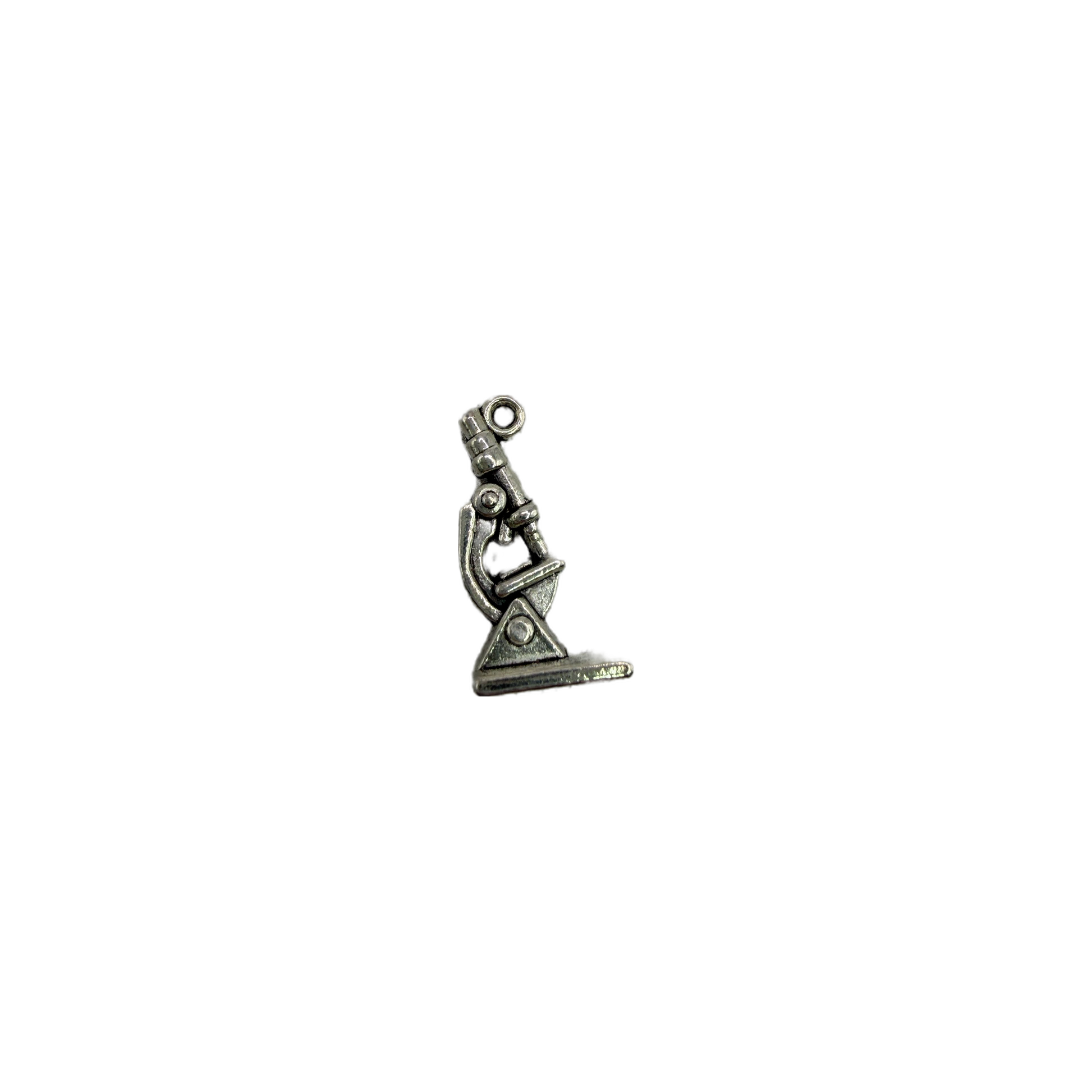 Vintage silver microscope with oxidized finish