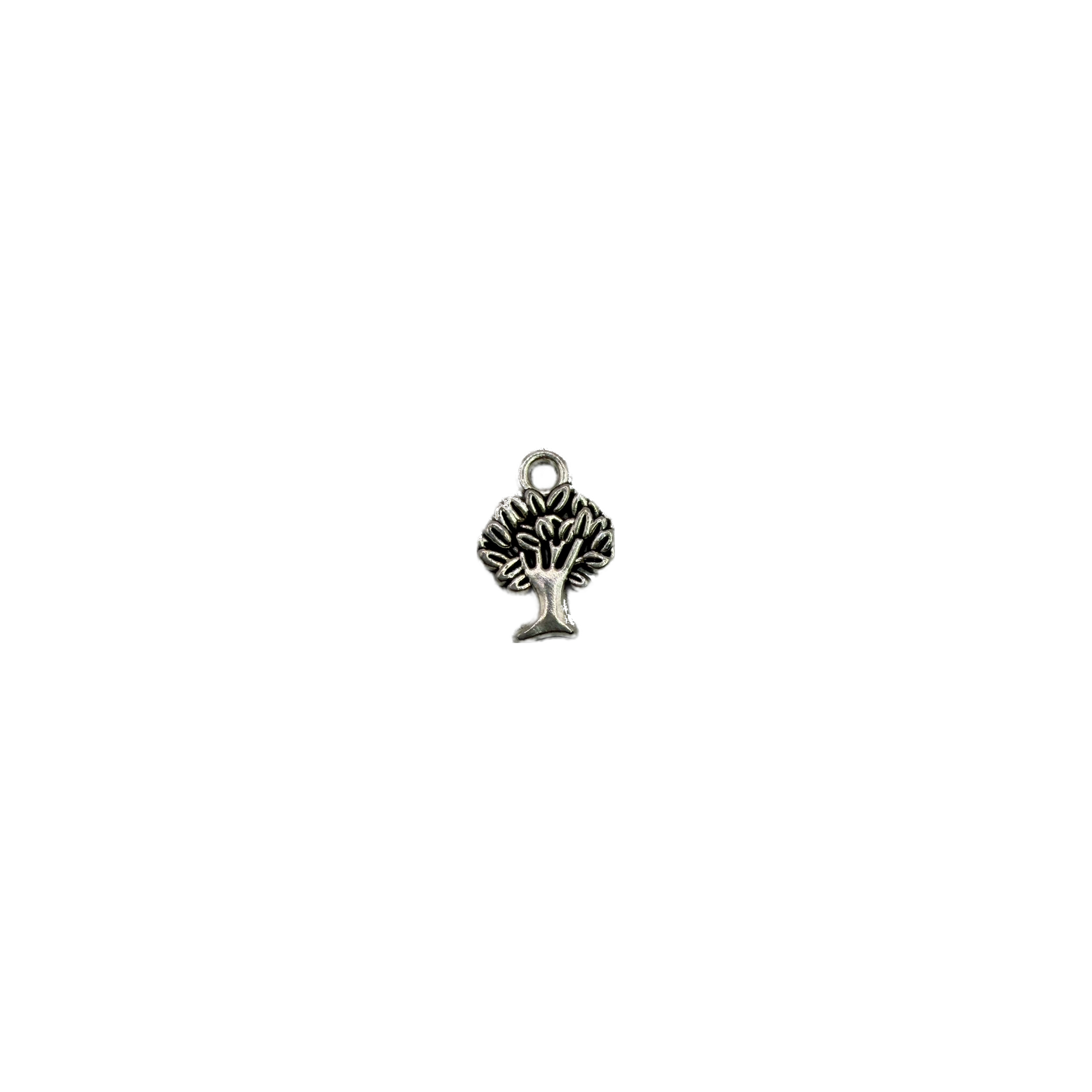 Antiqued silver tree icon with dark detailing