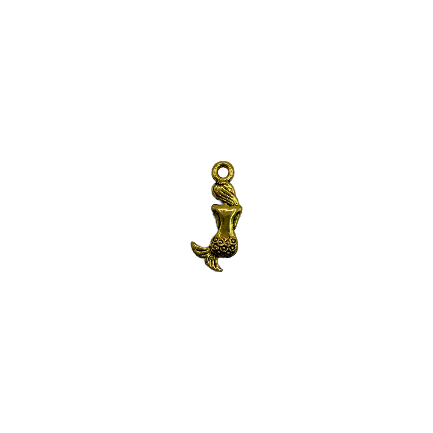 Gold-toned textured mermaid silhouette with detailed tail