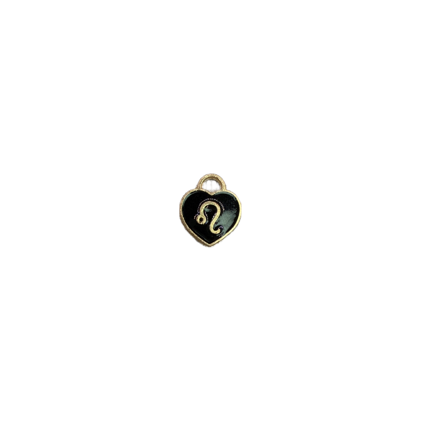 Black heart with raised gold question mark, gold edge
