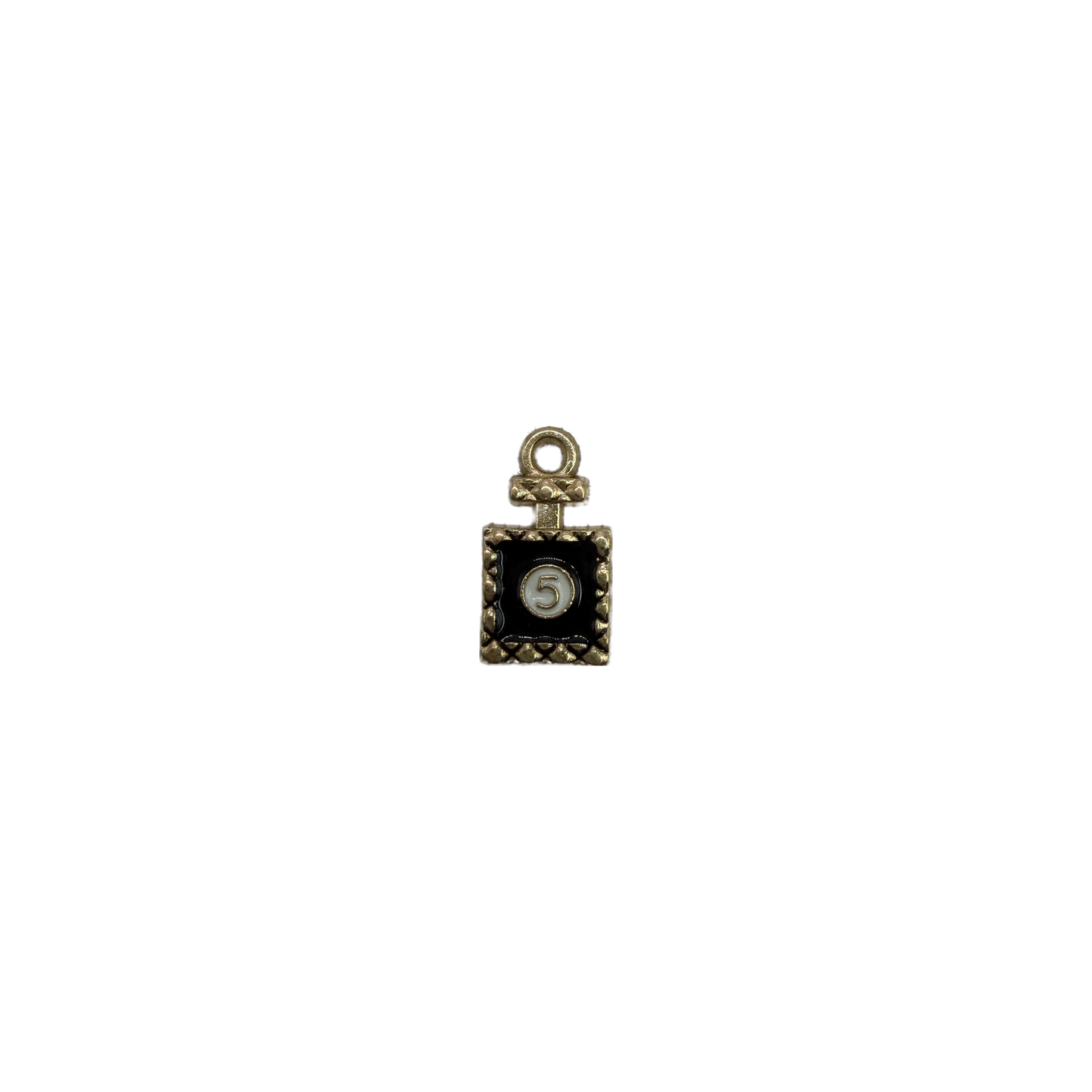 Black and gold number 5 plaque with white medallion