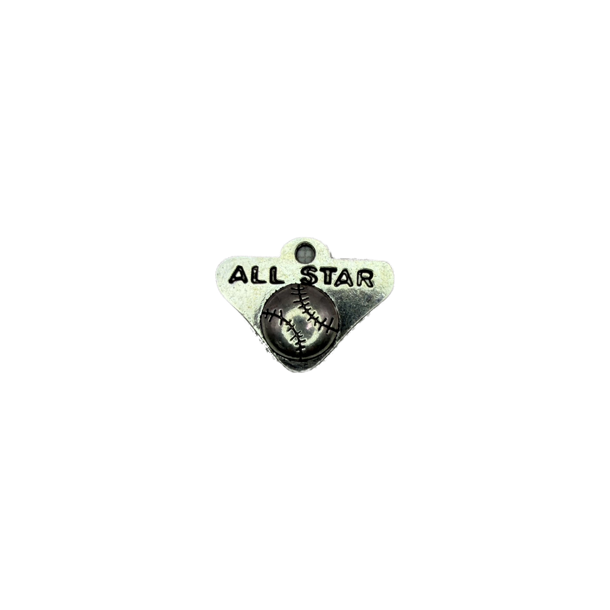 Silver ALL STAR home plate tag with raised baseball