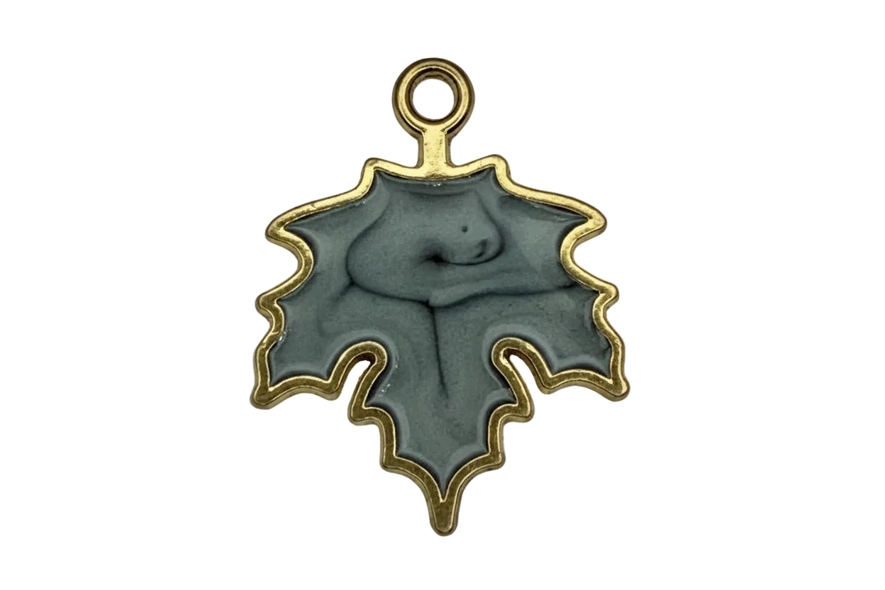 Smoky gray enamel bat with gold outline