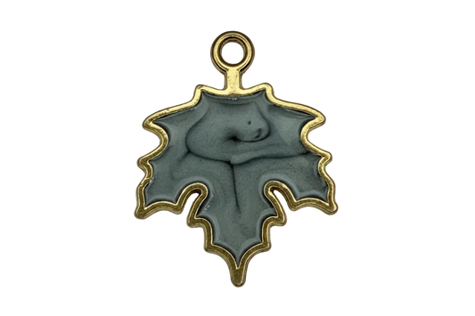 Smoky gray enamel bat with gold outline