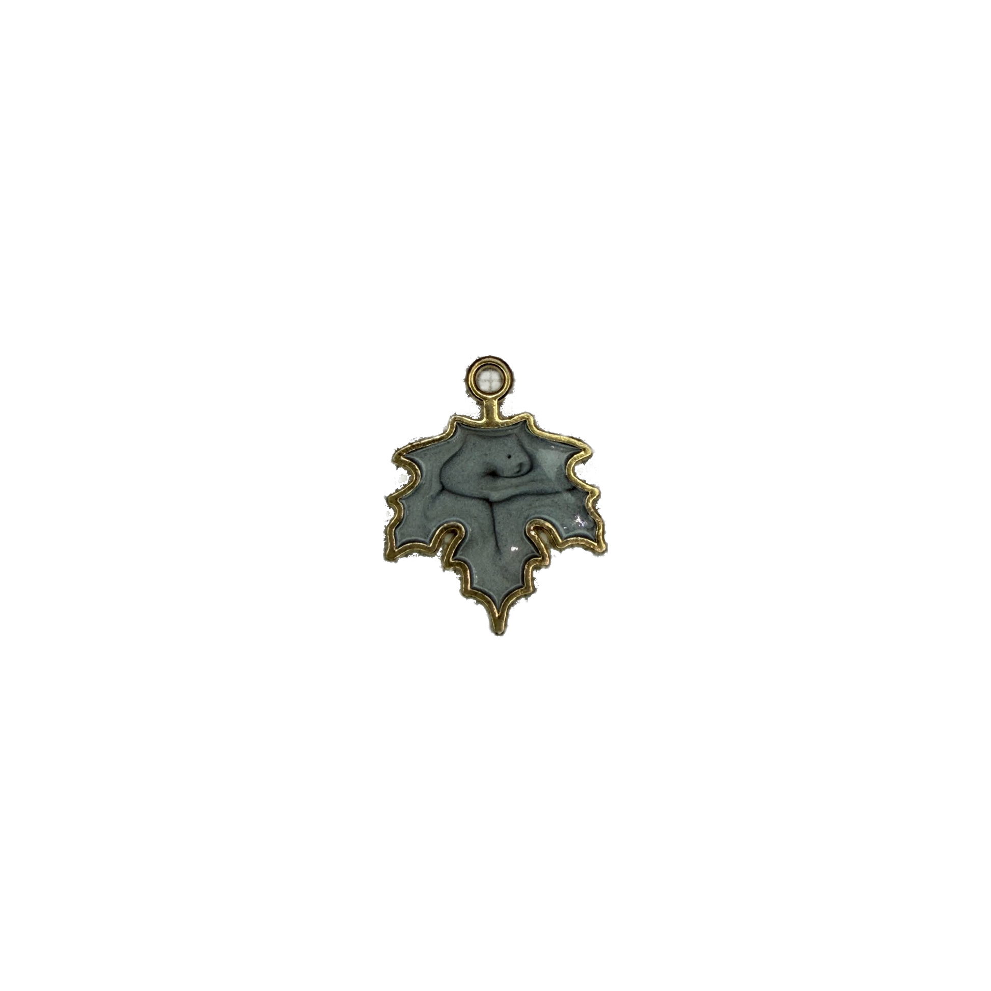 Gray enamel bat with gold outline