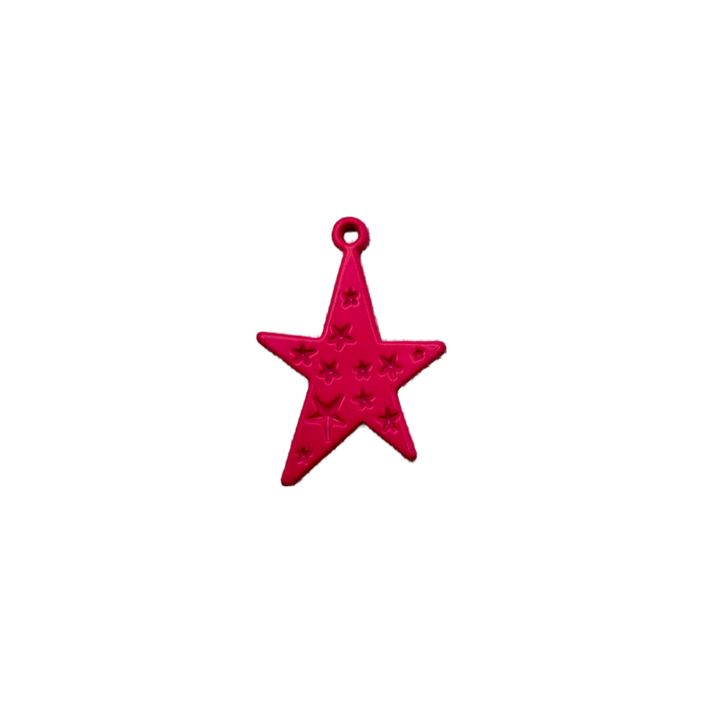 Hot pink embossed star with small star details