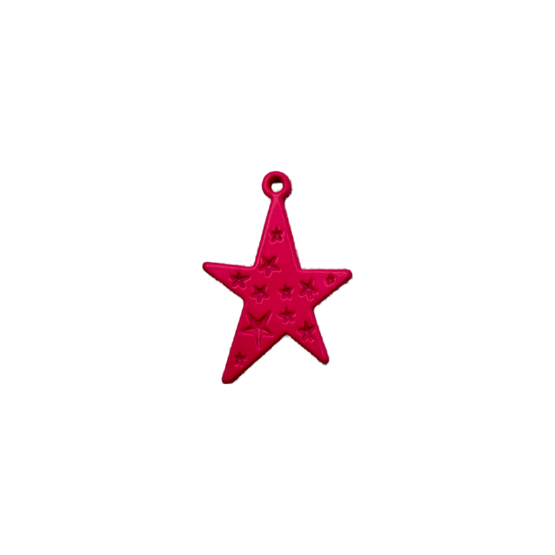 Hot pink embossed star with small star details
