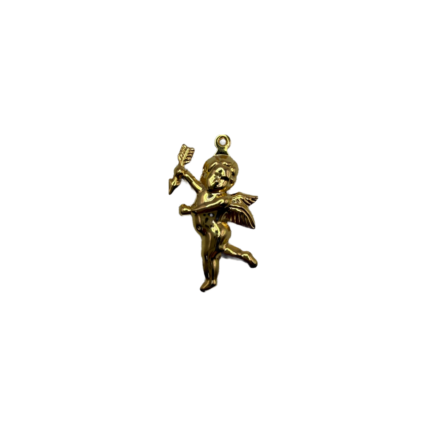 Gold winged cherub figure with arrow detail