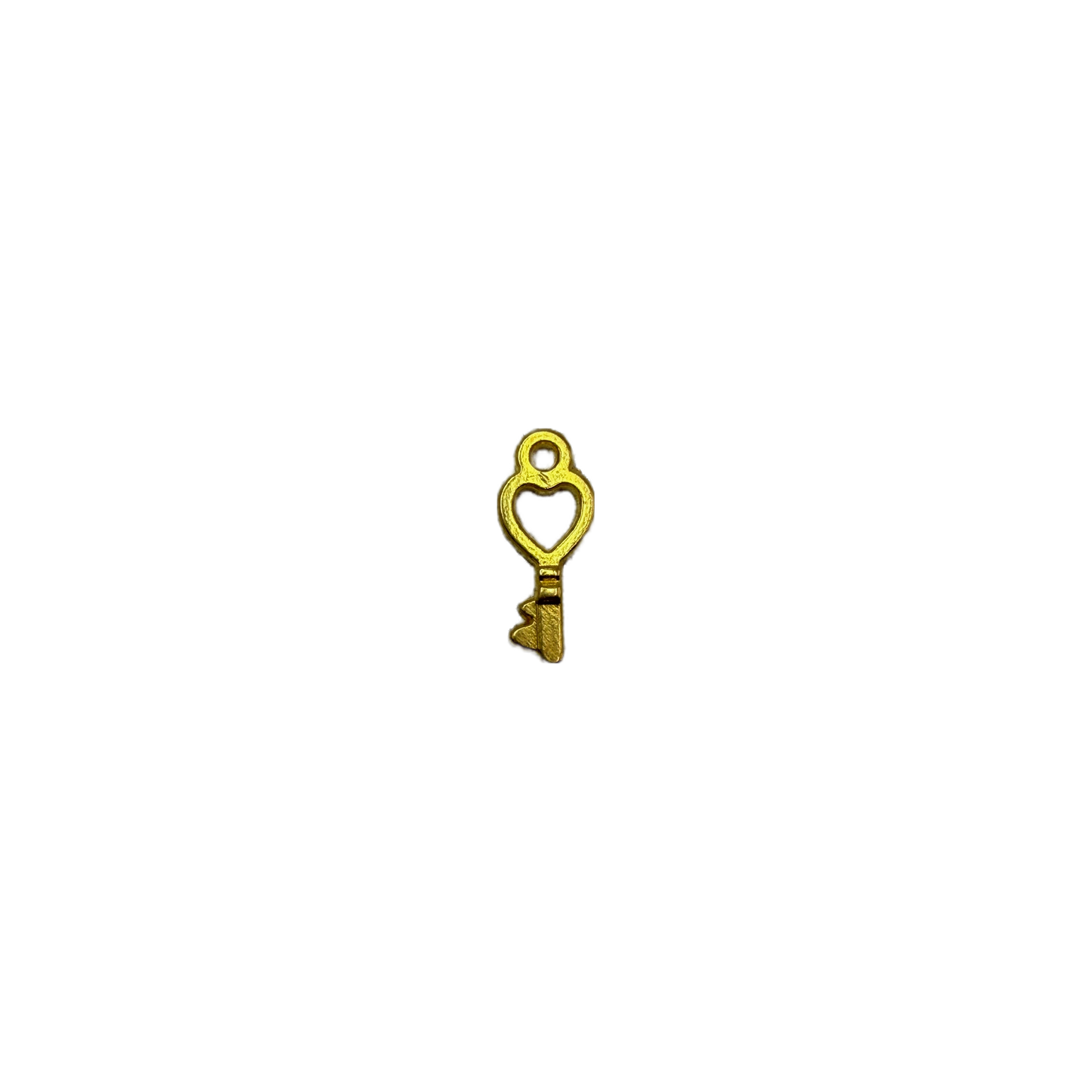 Gold heart cutout key charm