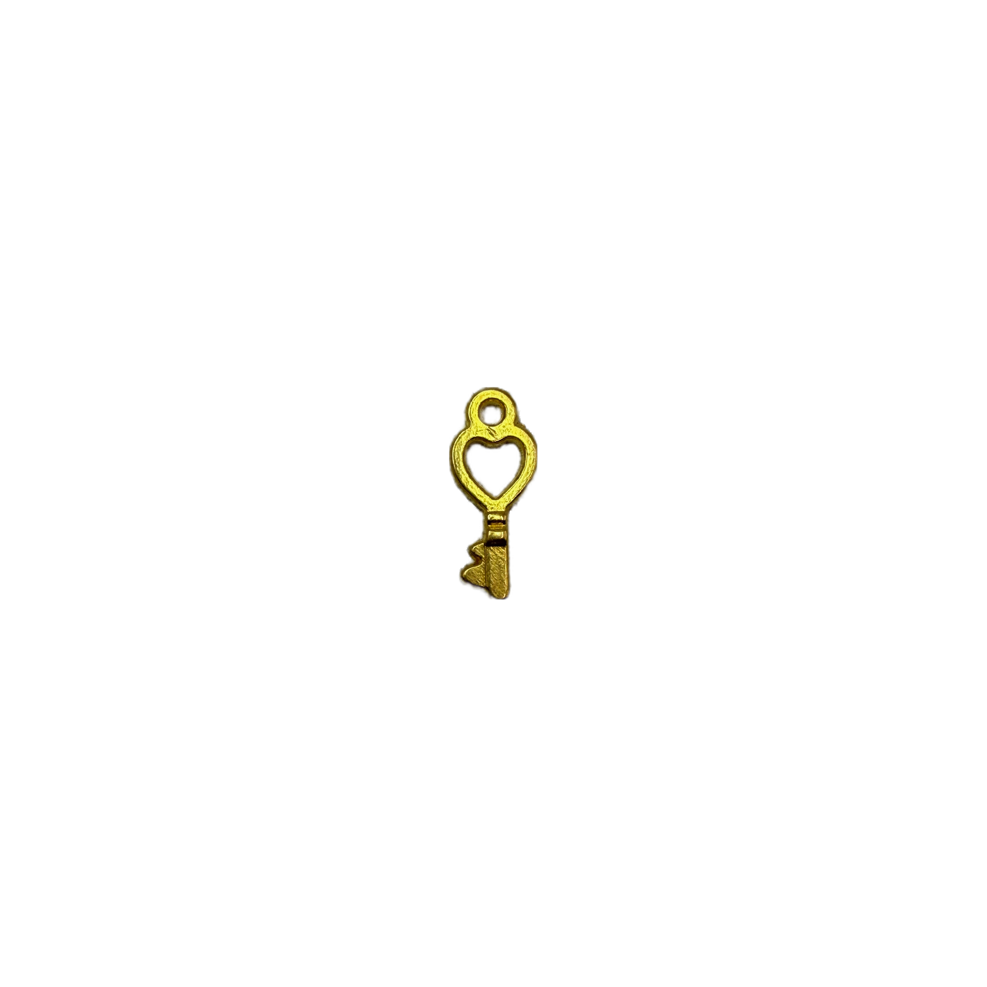 Gold heart cutout key charm