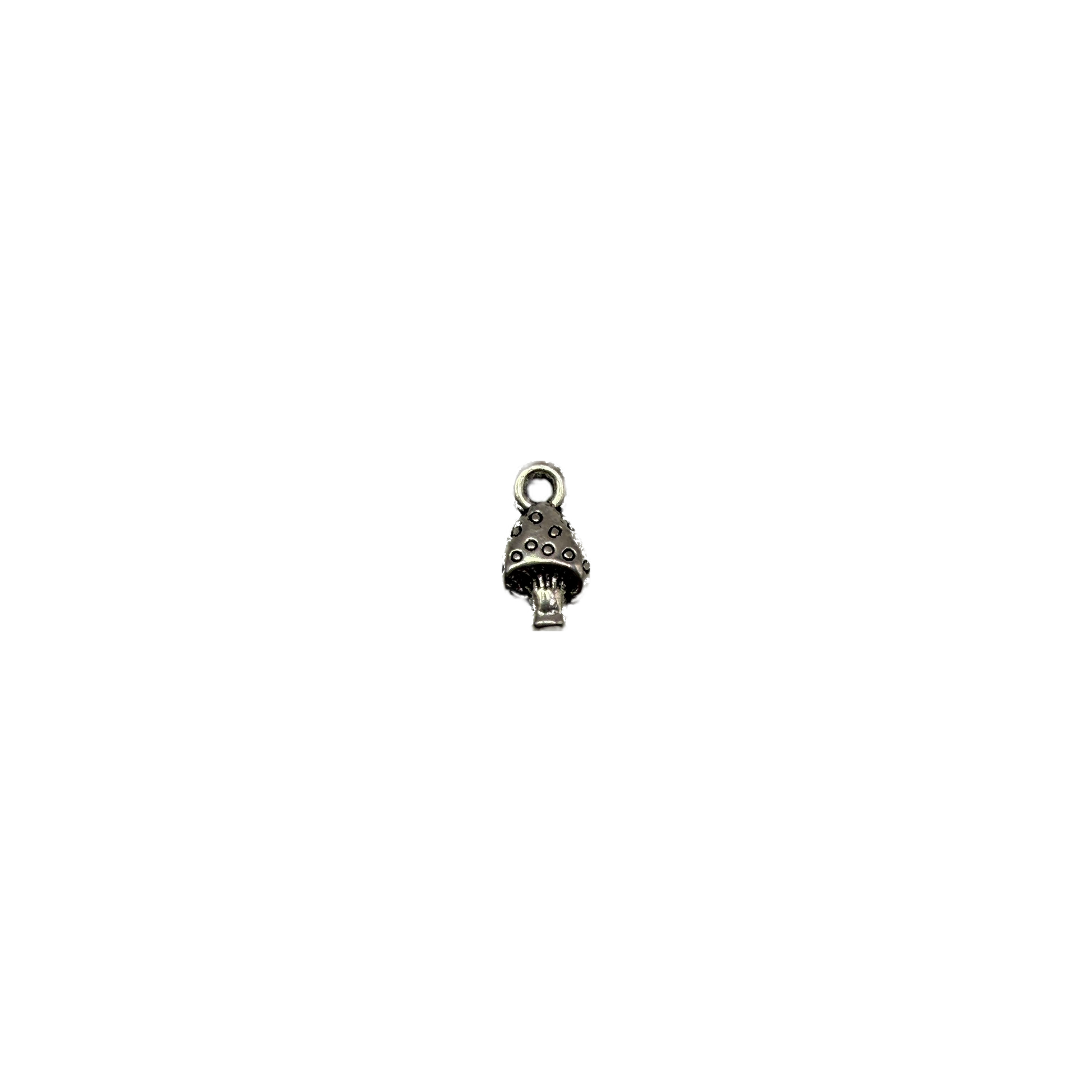 Oxidized silver spotted mushroom pendant
