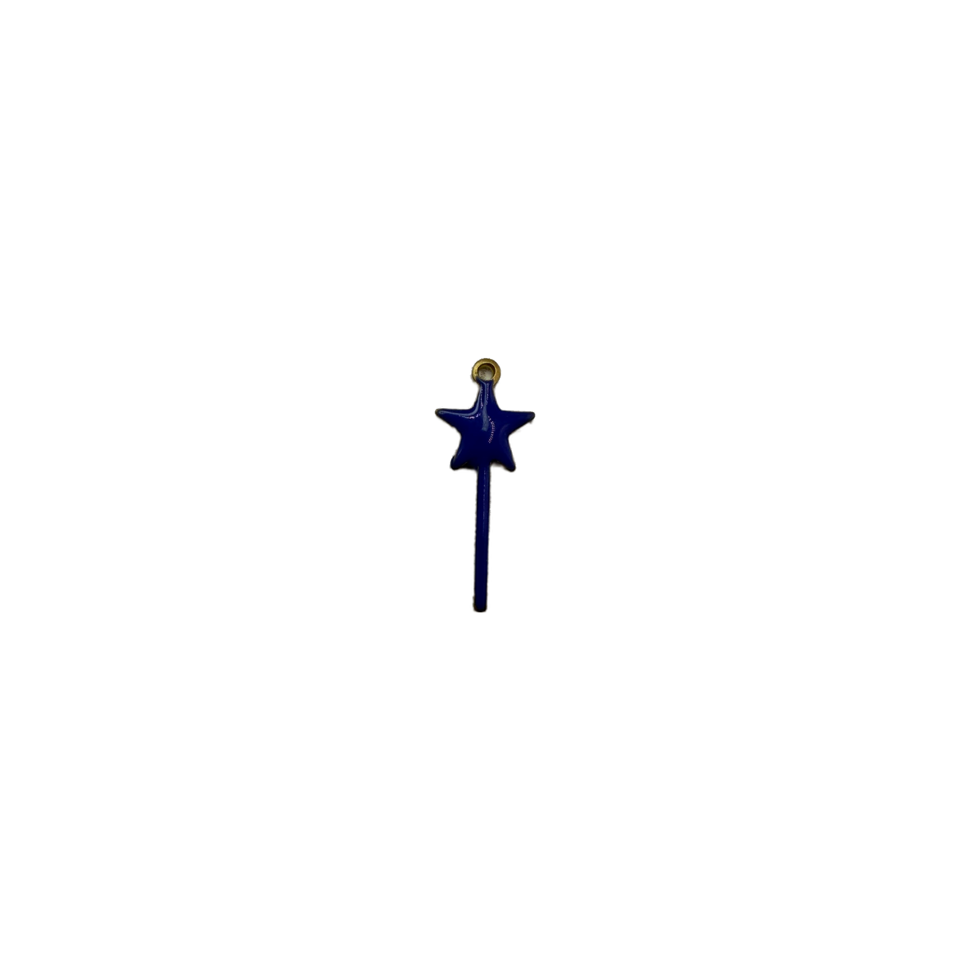 Cobalt blue star wand with gold accent