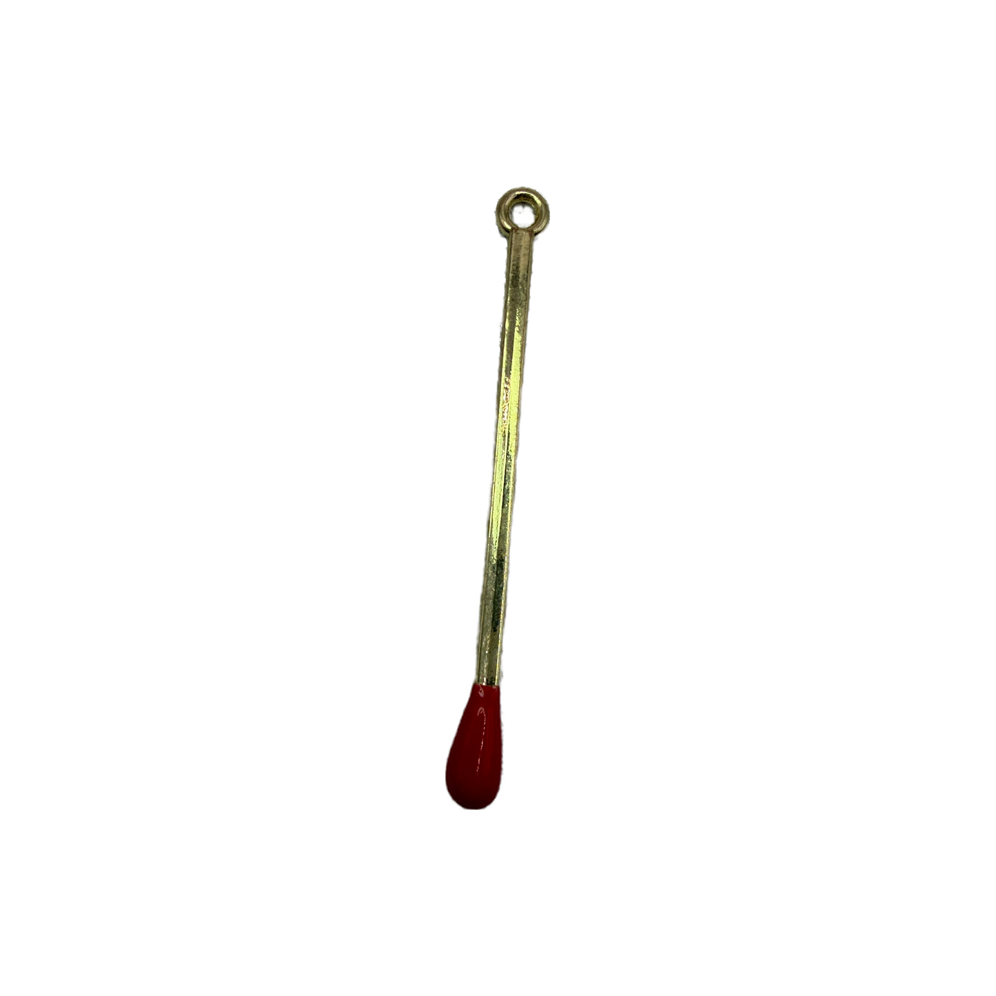 Gold matchstick with glossy red tip