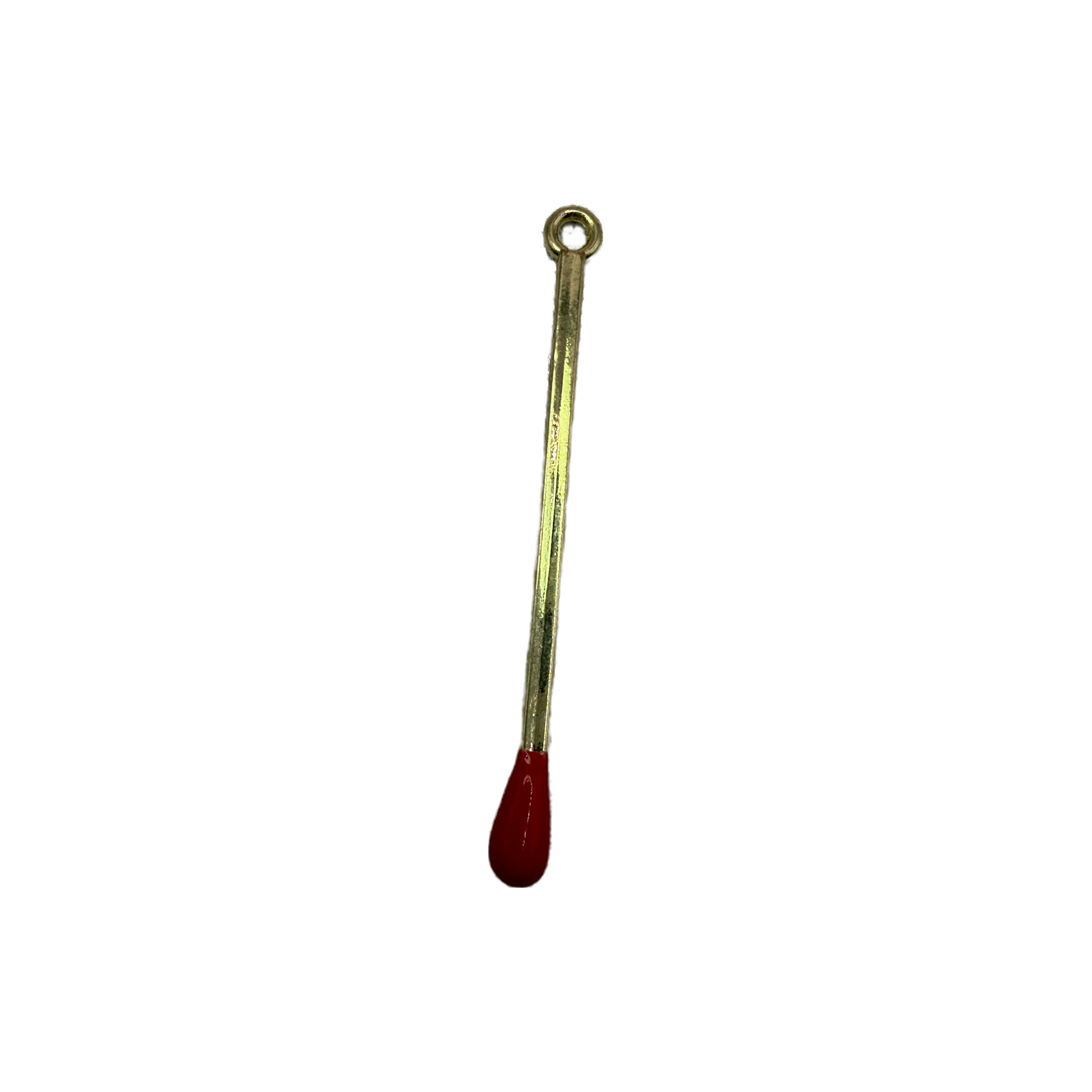 Gold matchstick with glossy red tip