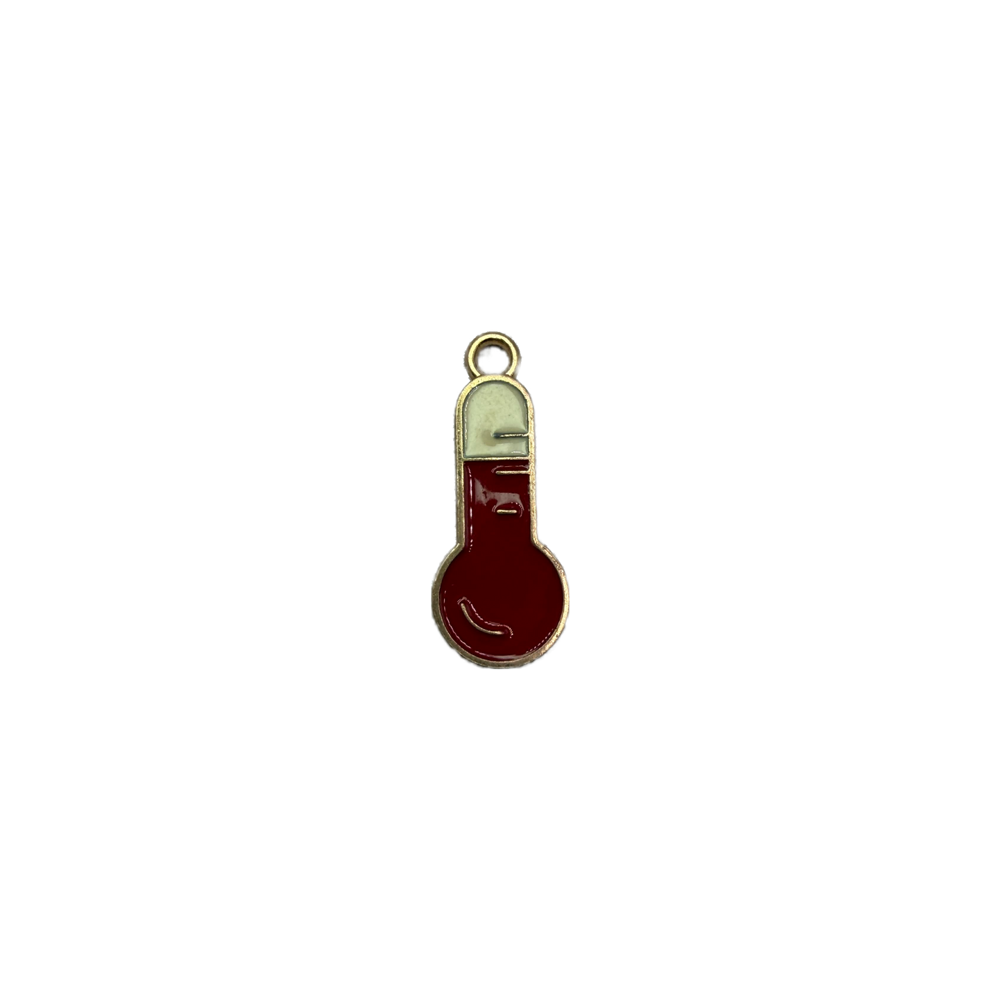Gold-outlined red and ivory enamel stocking