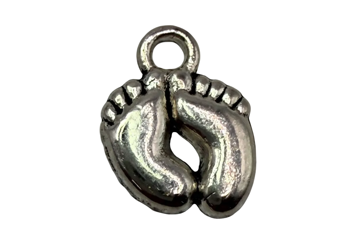 Antiqued silver boxing gloves charm with textured cuff detail
