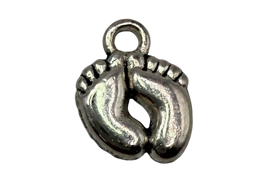 Antiqued silver boxing gloves charm with textured cuff detail