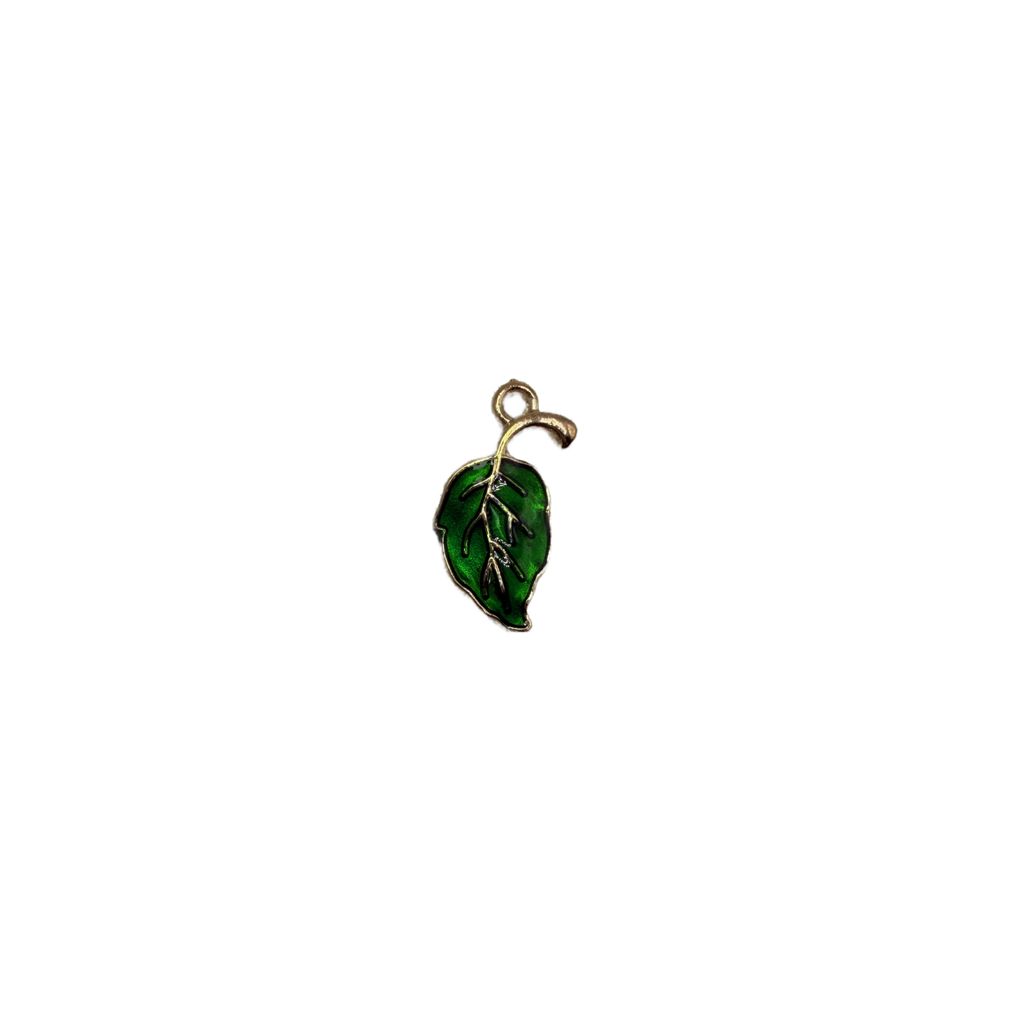 Green leaf with gold outline and vein details