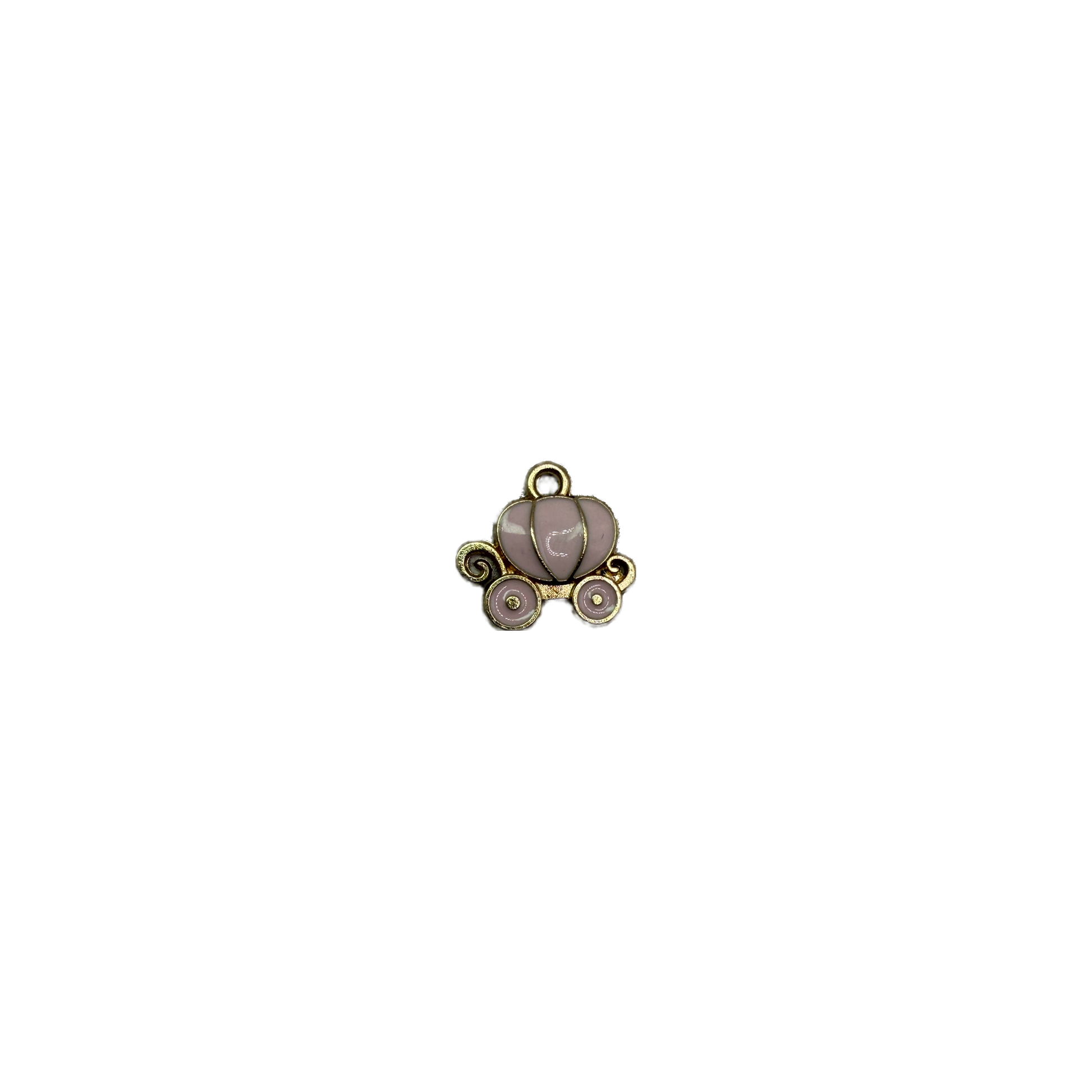 Blush pink pumpkin carriage in gold outline
