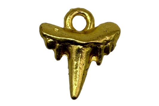 Polished gold molten spike charm with drip detailing and pointed tip