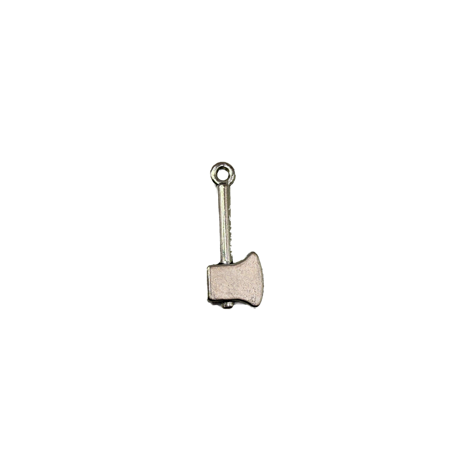 Antique silver-tone hatchet axe charm, textured finish