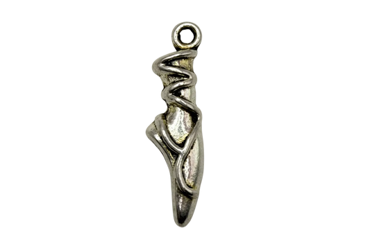 Antiqued silver-tone spike with twisted vine wrap detailing