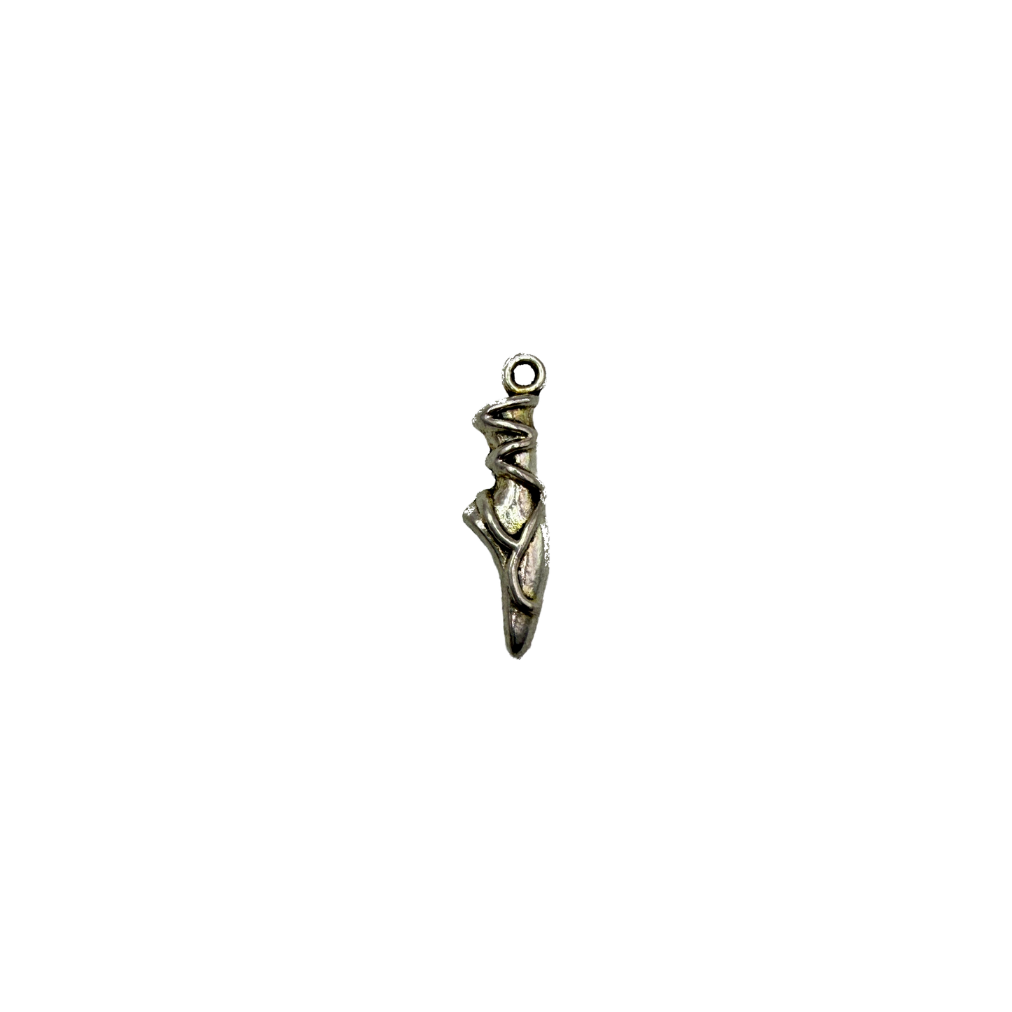 Silver-tone vine-wrapped spike pendant