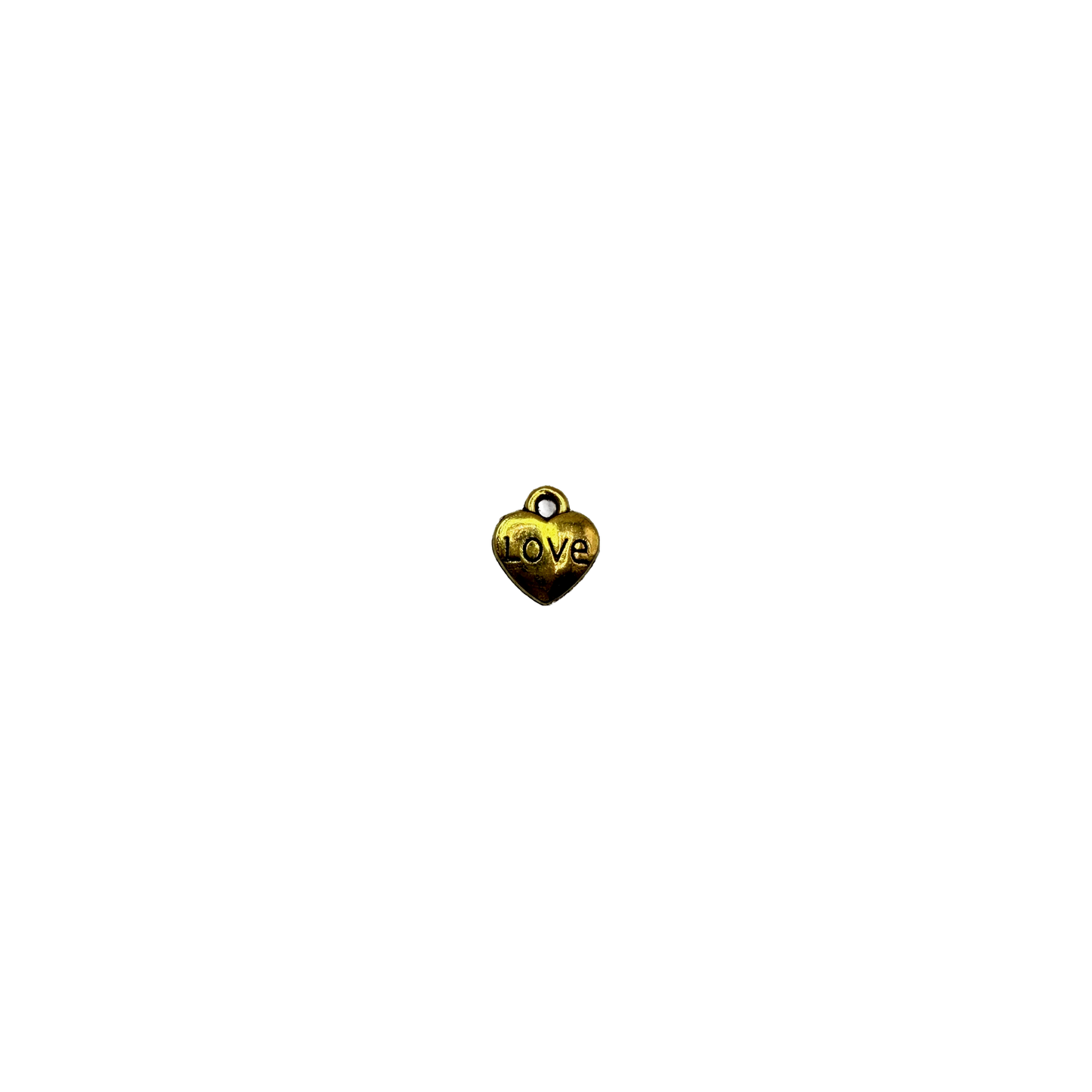 Gold heart with black LOVE lettering