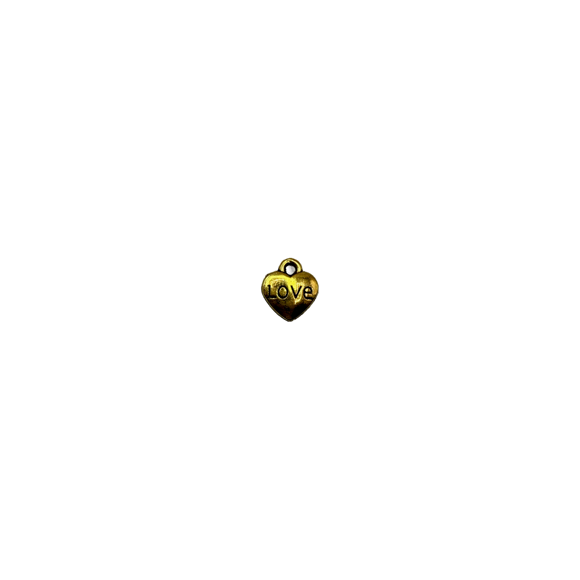 Gold heart with black LOVE lettering