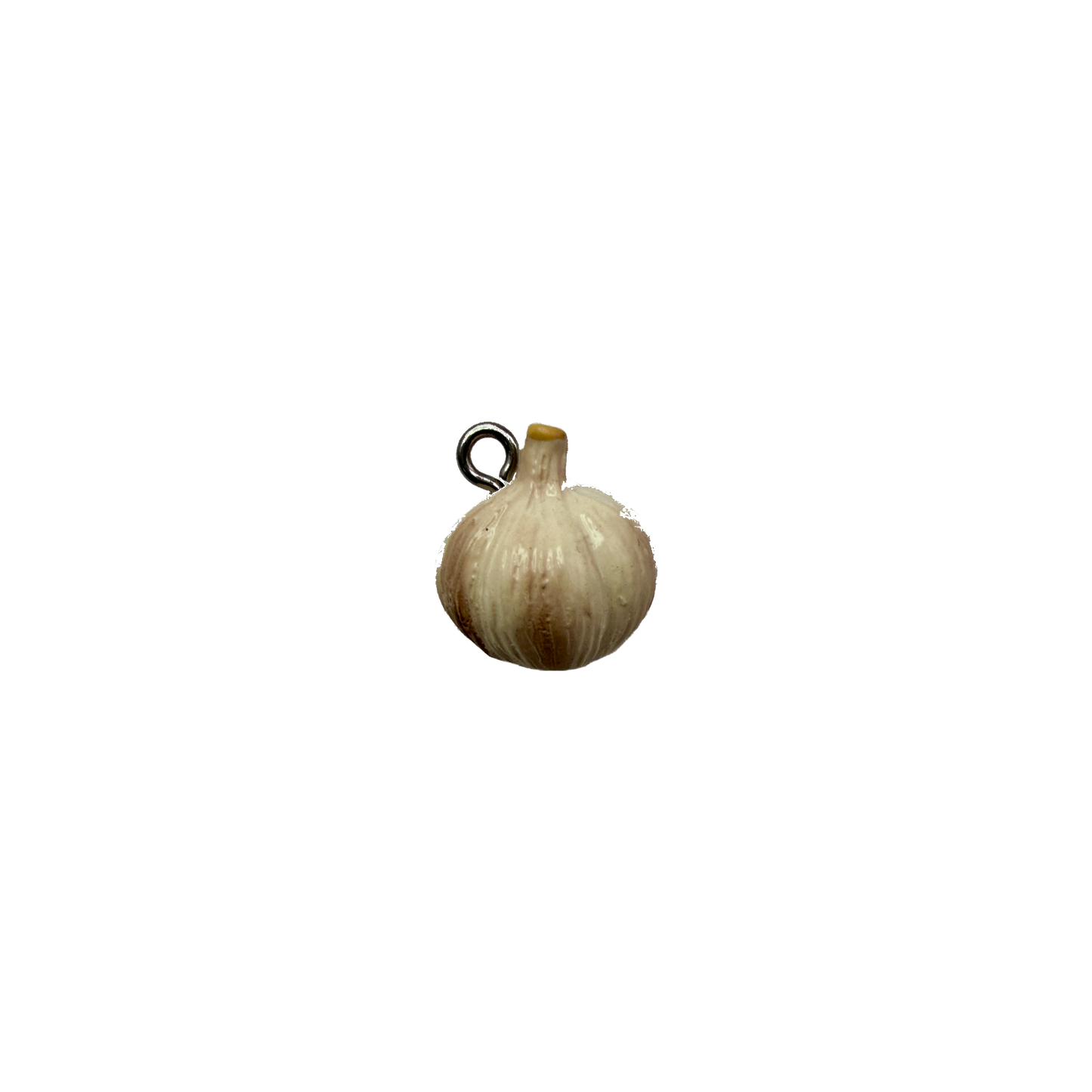 Glossy ivory garlic bulb with warm golden shading