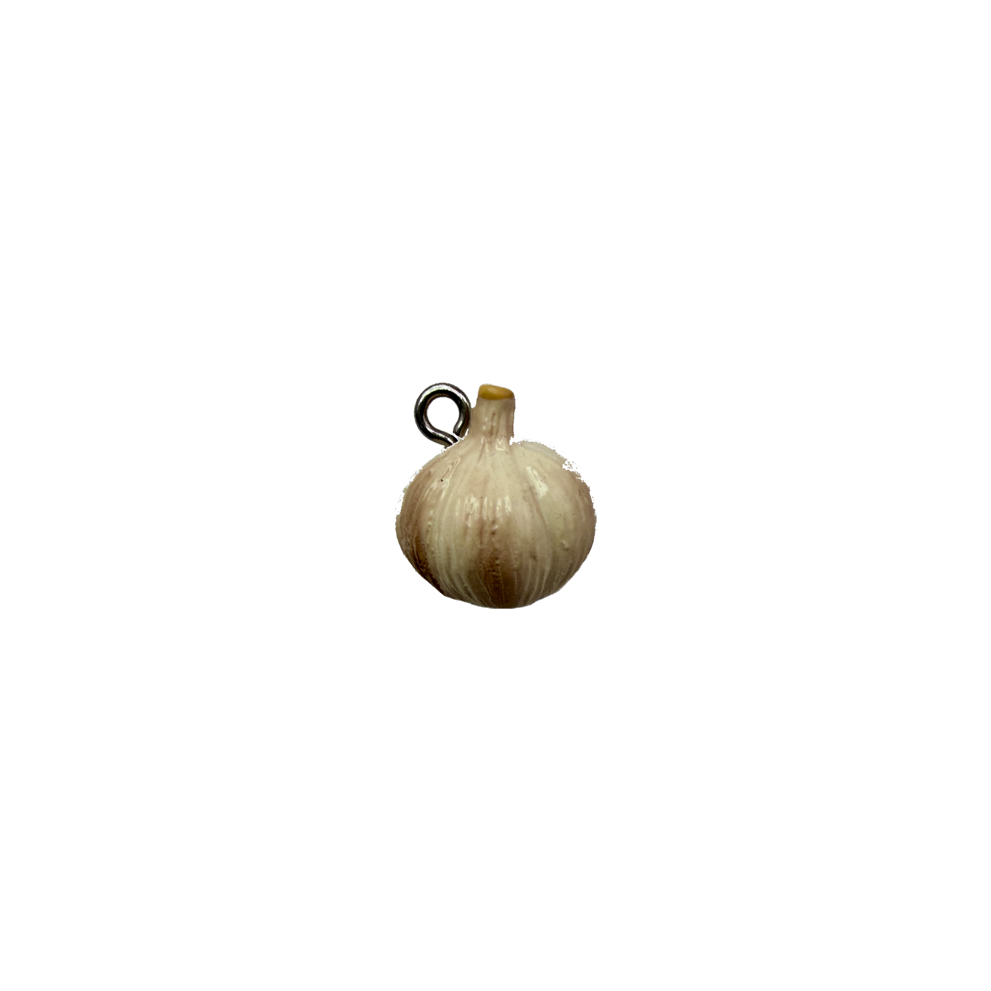 Glossy ivory garlic bulb with warm golden shading