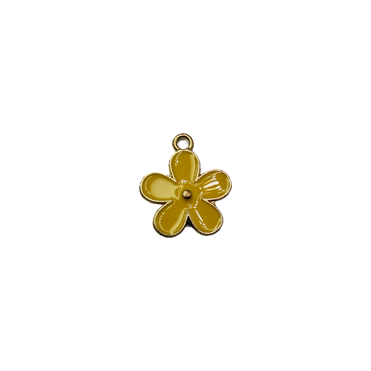 Mustard yellow flower with gold outline