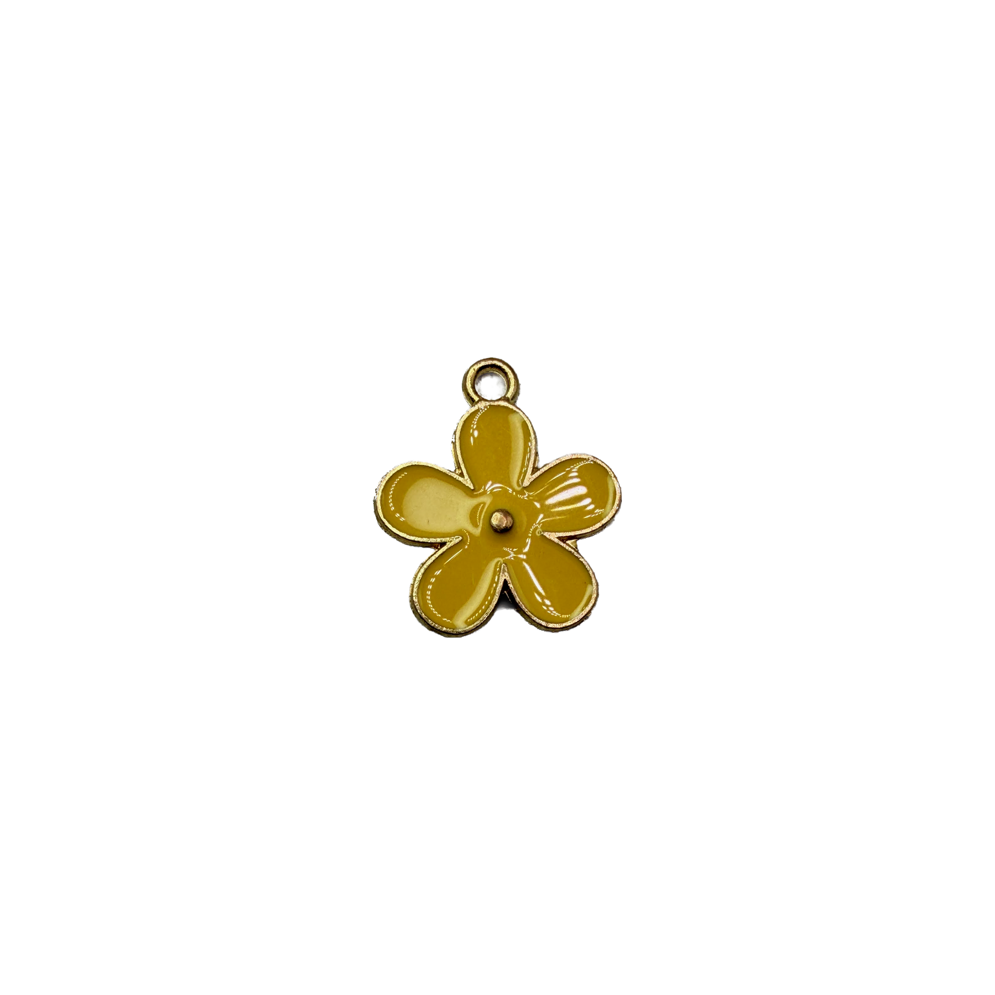 Mustard yellow flower with gold outline