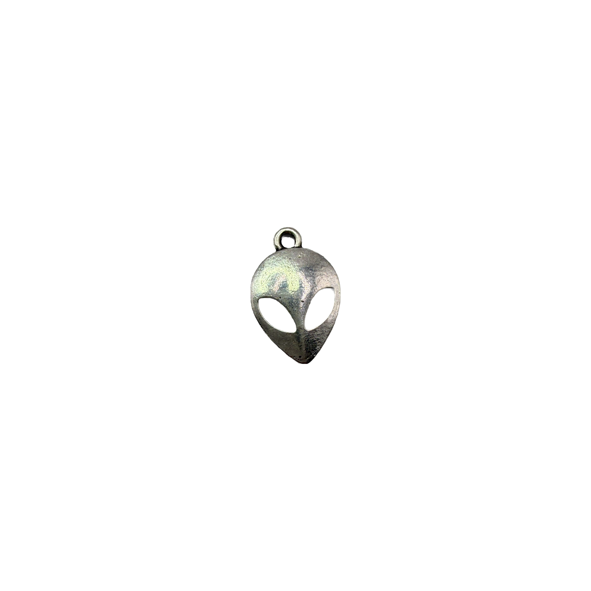 Silver alien head face with cutout eyes