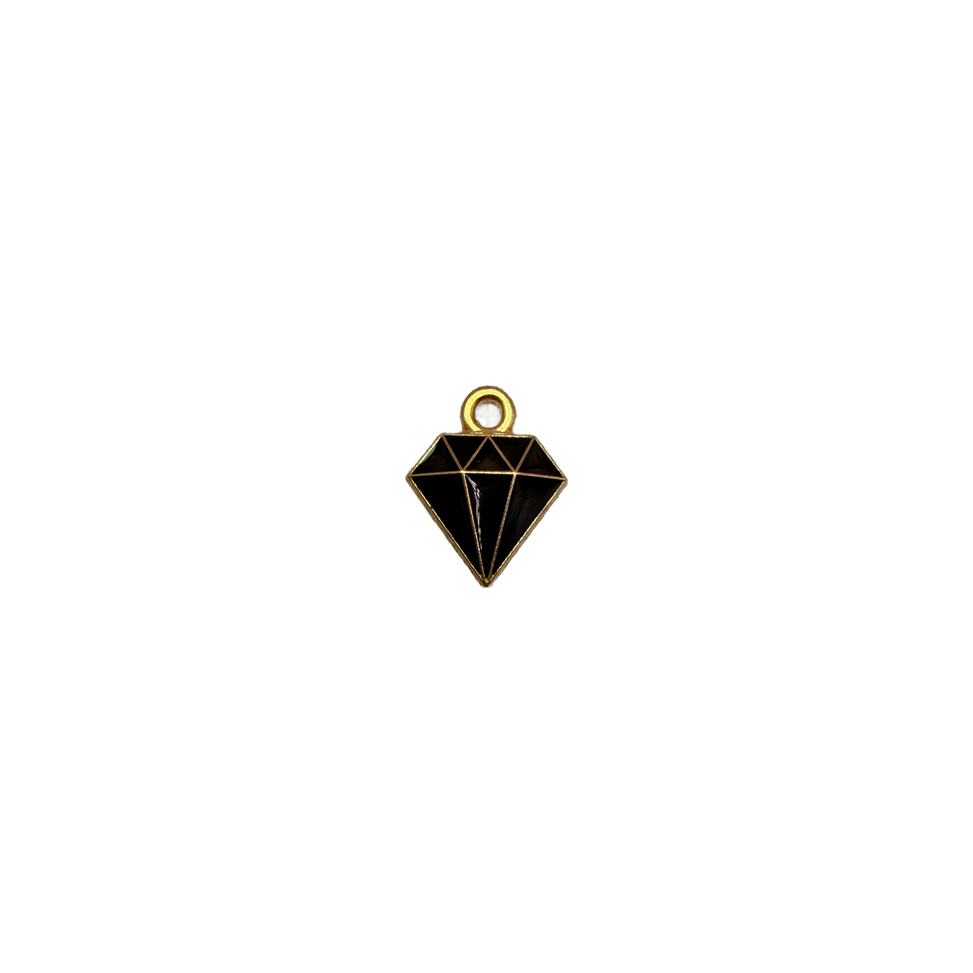 Black geometric diamond with gold outline