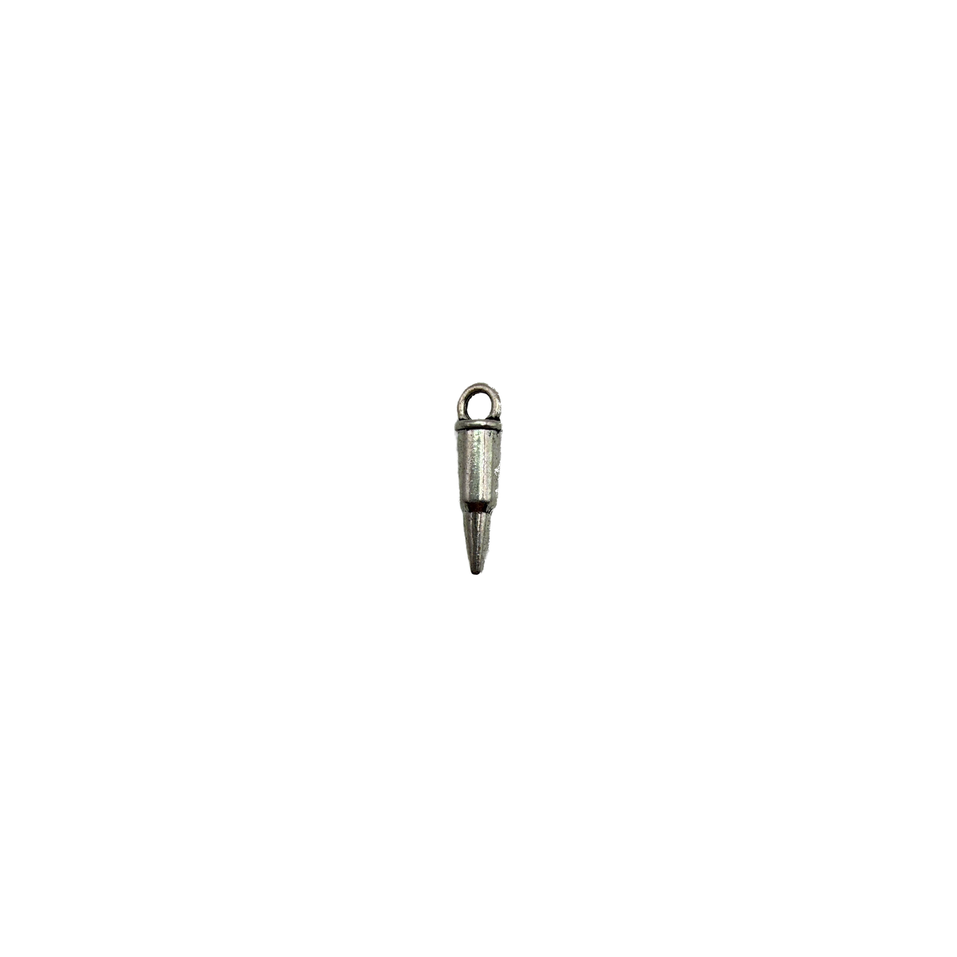 Antiqued silver tapered spike charm