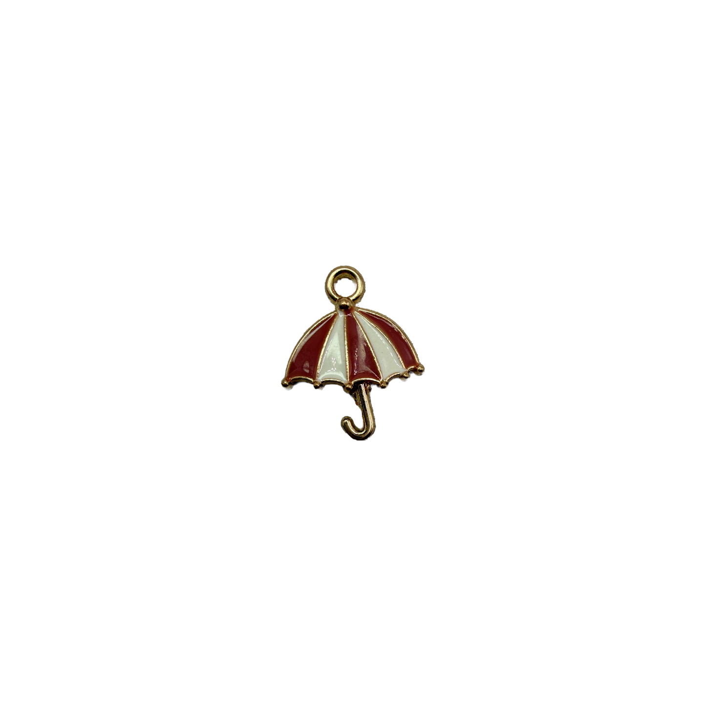Gold umbrella with red and white enamel panels