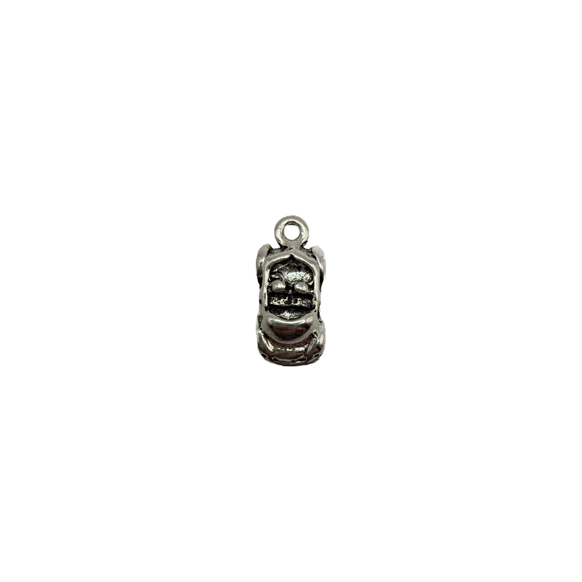 Oxidized silver-tone gorilla face charm with dark detailing