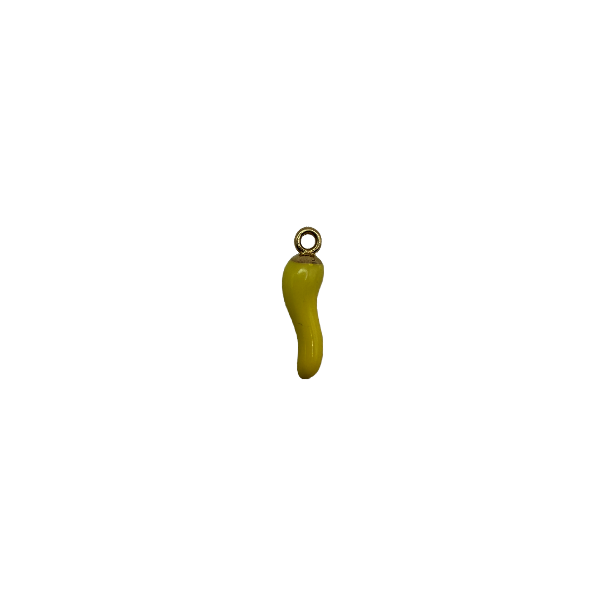 Yellow chili pepper charm with gold accent