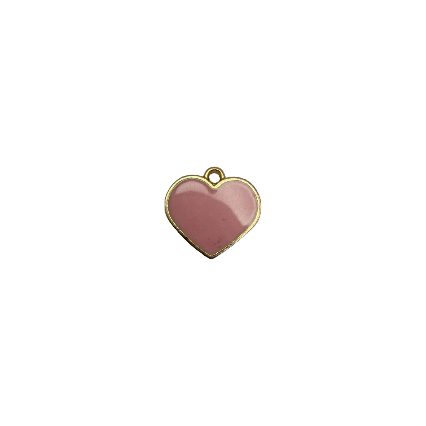 Blush-pink enamel heart with gold trim