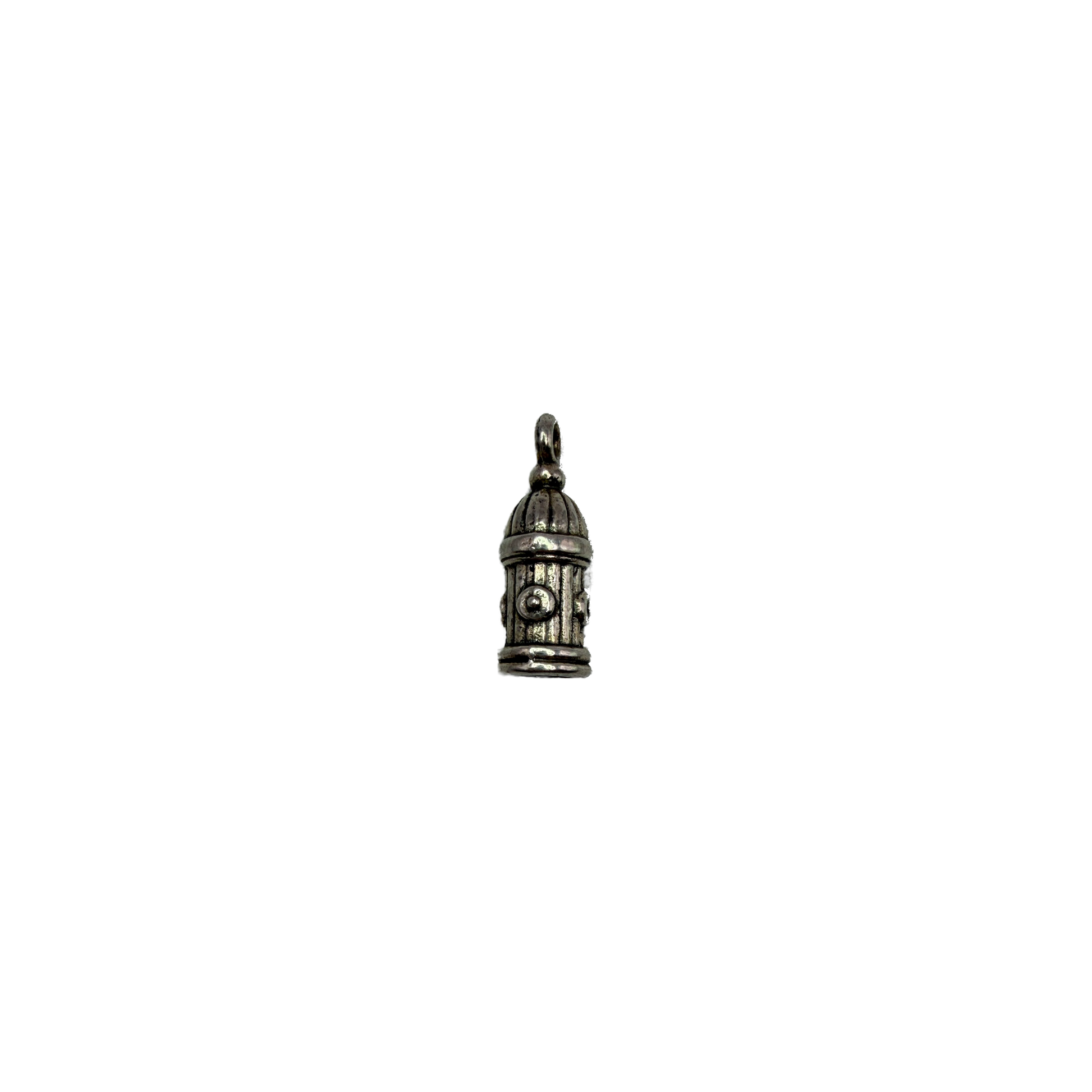 Vintage silver fire hydrant charm with oxidized patina