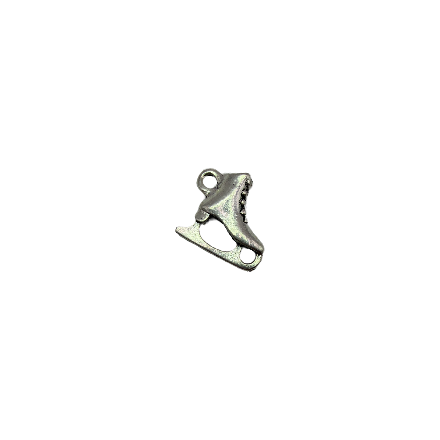 Silver figure skate boot with blade detailing