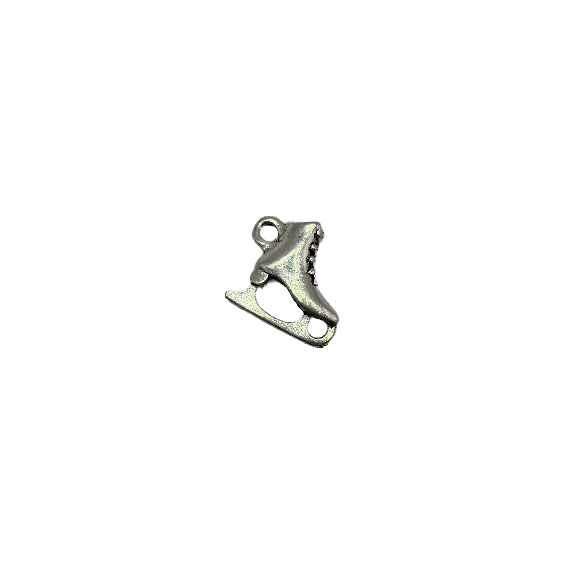Silver figure skate boot with blade detailing