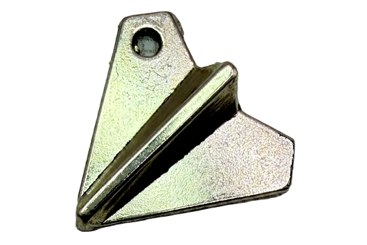 Gold origami paper airplane charm with geometric folded design and brushed finish